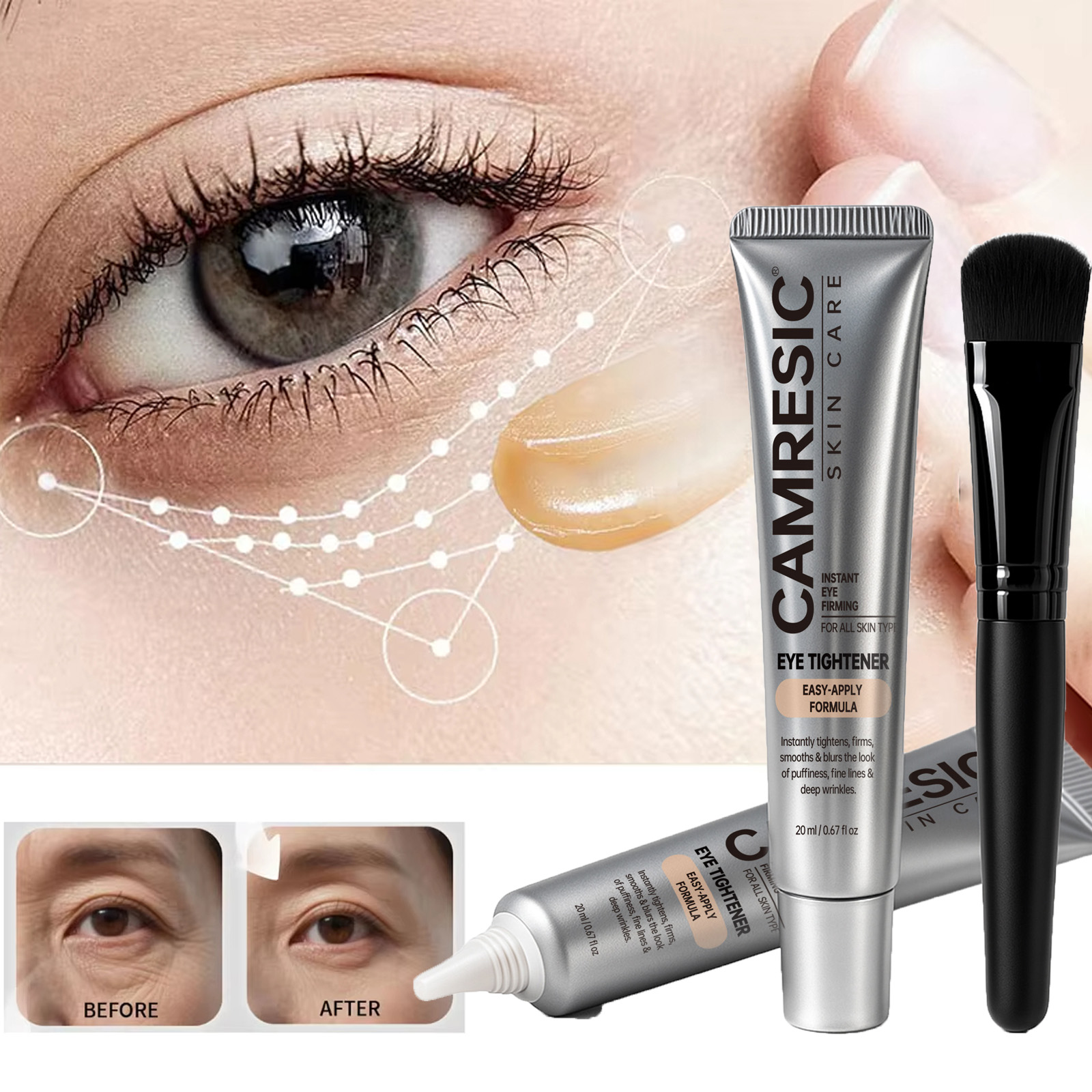 Eye Cream Peptide - Instant Firming Eye Tightener Cream Lightens